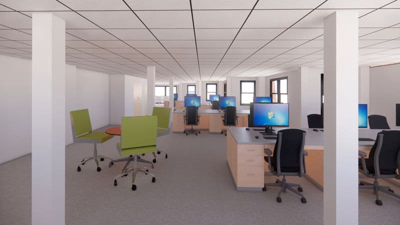 9 - Front Office Area (CGI) from West to East