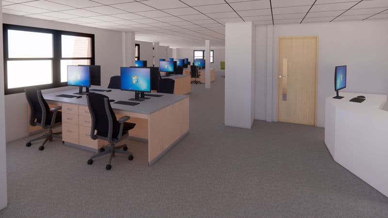 8 - Front Office Area (CGI) from East to West